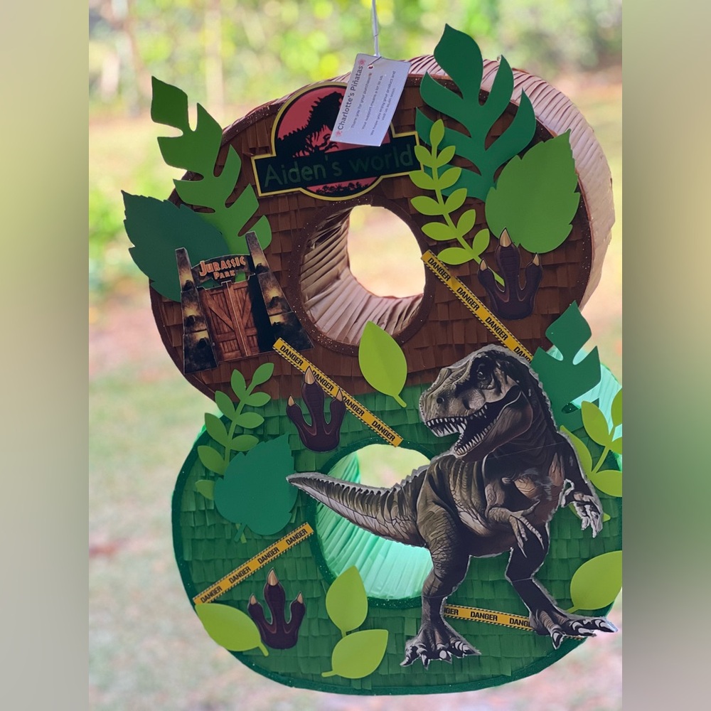 Dinosaur-Themed Party Decoration with Green and Brown Accents - Picture 10 of 10
